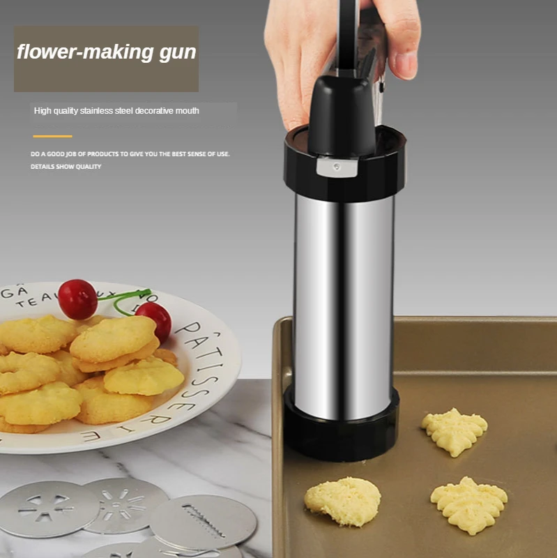 Cookie Press Baking Tool Cookie Cookie Press Kitchen Tool Baking utensil with 8 cookie molds and 8 nozzles
Cookie Press Baking Tool Cookie Cookie Press Kitchen Tool Baking utensil with 8 cookie molds and 8 nozzles