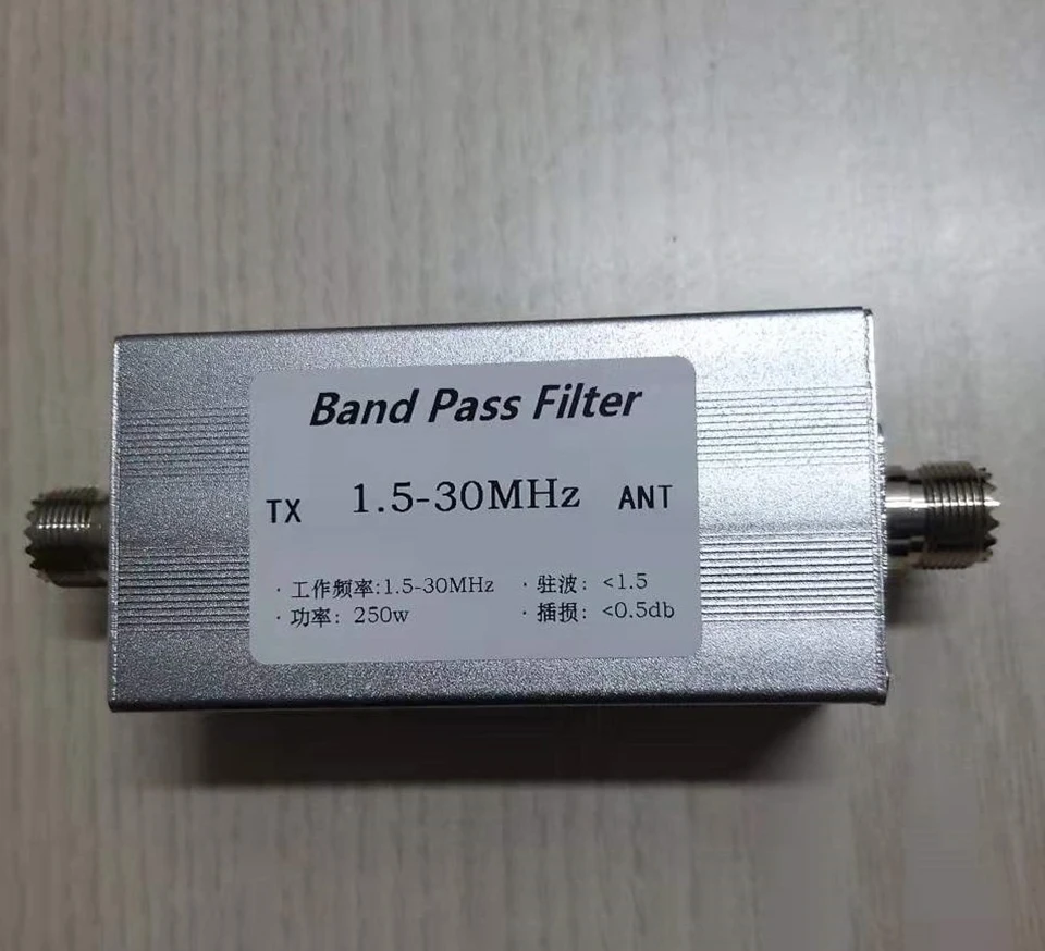 Short wave bandpass filter 1.5-30MHz BPF bandpass filter Improve anti-interference ability 250w
Short wave bandpass filter 1.5-30MHz BPF bandpass filter Improve anti-interference ability 250w