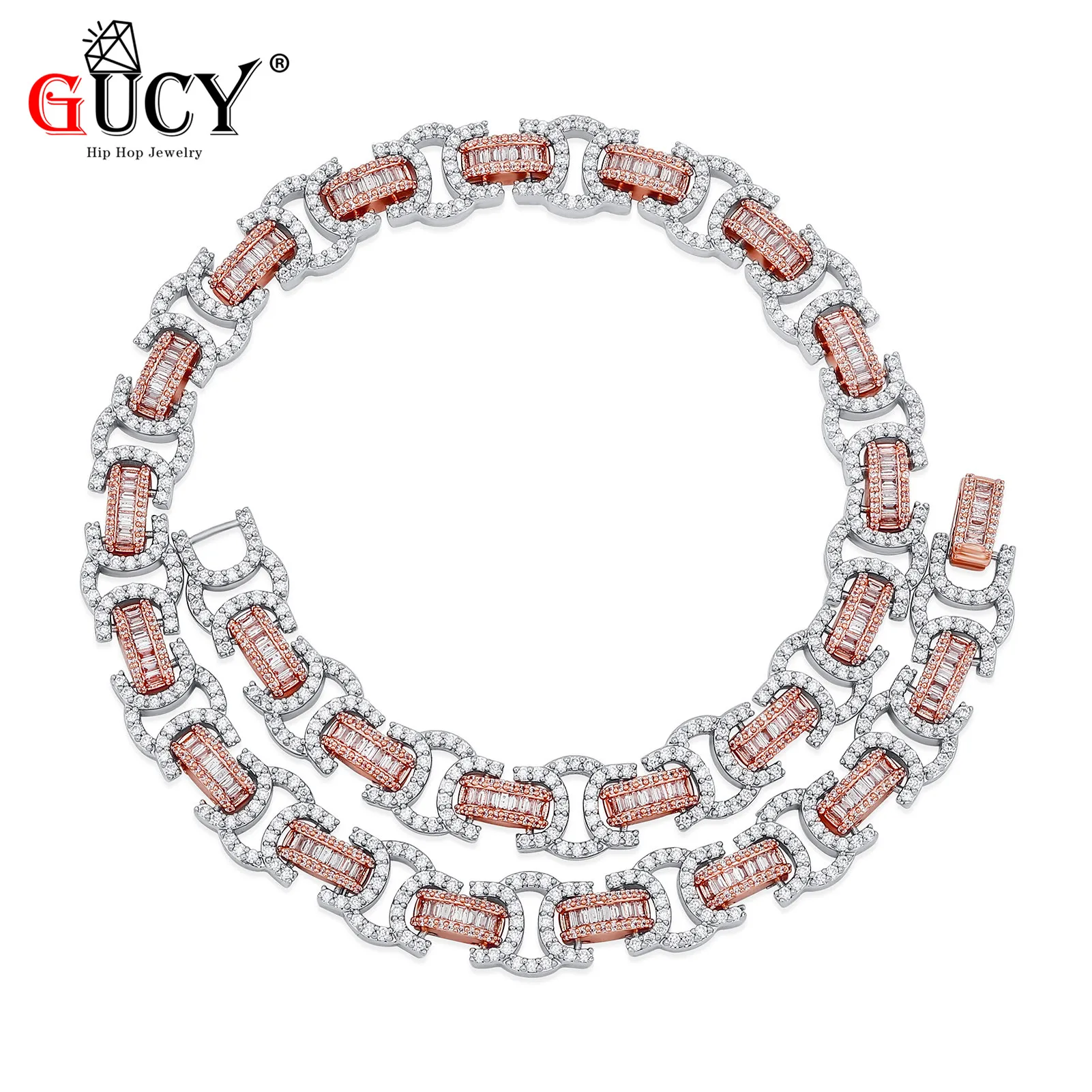 GUCY New 13mm High Quality Iced Out Cubic Zirconia Stones Necklace Hip Hop Jewelry Jewelry Gold Silver Color For Woman Men Gift
GUCY New 13mm High Quality Iced Out Cubic Zirconia Stones Necklace Hip Hop Jewelry Jewelry Gold Silver Color For Woman Men Gift