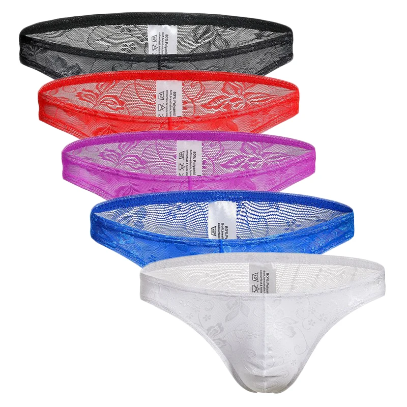 5PCS Mens Sexy Underwear Lace Briefs Bikini Low Waist Floral Briefs Lace Thin Belt Pants Pouch Short Brief Jockstrap Underpants
5PCS Mens Sexy Underwear Lace Briefs Bikini Low Waist Floral Briefs Lace Thin Belt Pants Pouch Short Brief Jockstrap Underpants