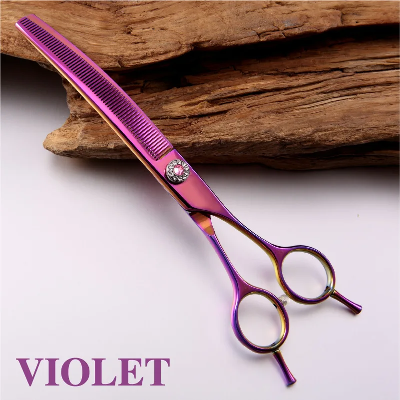 Ekthome ES17 7.25" Curved Thinning Scissors Chunker Shears Pet Grooming JP440C Black/Gold/Purple Scissors for dogs & cats
Ekthome ES17 7.25" Curved Thinning Scissors Chunker Shears Pet Grooming JP440C Black/Gold/Purple Scissors for dogs & cats