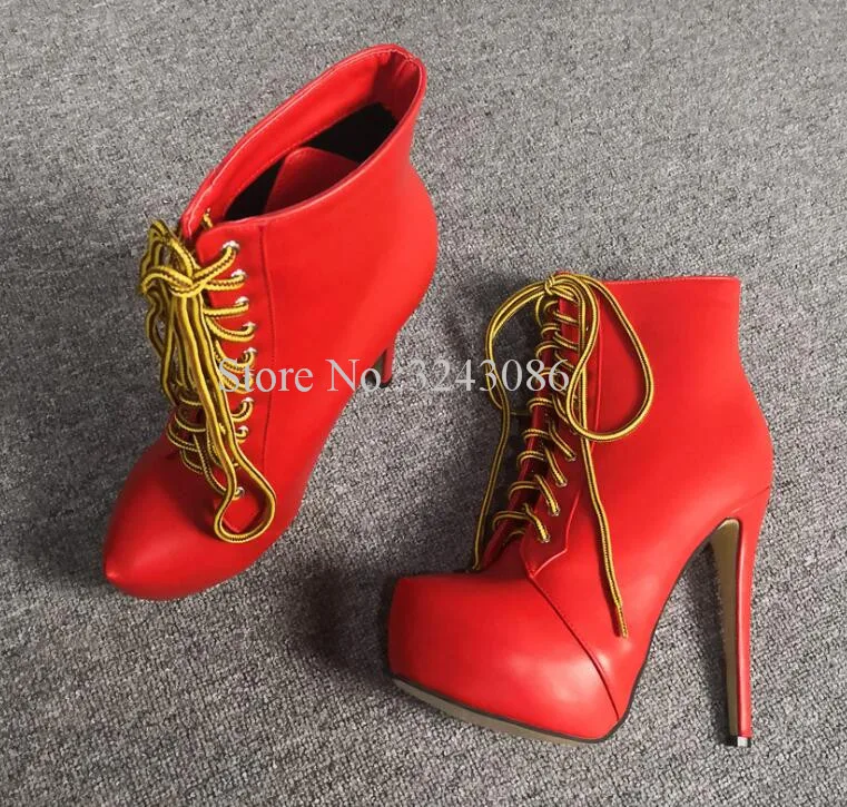 Fashion Red Black Leather Lace-up Ankle Boots Women New Stiletto Heel Short Wedding Boots Lady Sexy Office Shoes Real Photos
Fashion Red Black Leather Lace-up Ankle Boots Women New Stiletto Heel Short Wedding Boots Lady Sexy Office Shoes Real Photos