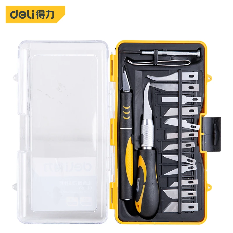 deli Multifuction Carving Knife Kit Blade Knife For DIY Wood Carving Solder Wire Cutting Phone Repair Screwdriver Couteau
deli Multifuction Carving Knife Kit Blade Knife For DIY Wood Carving Solder Wire Cutting Phone Repair Screwdriver Couteau