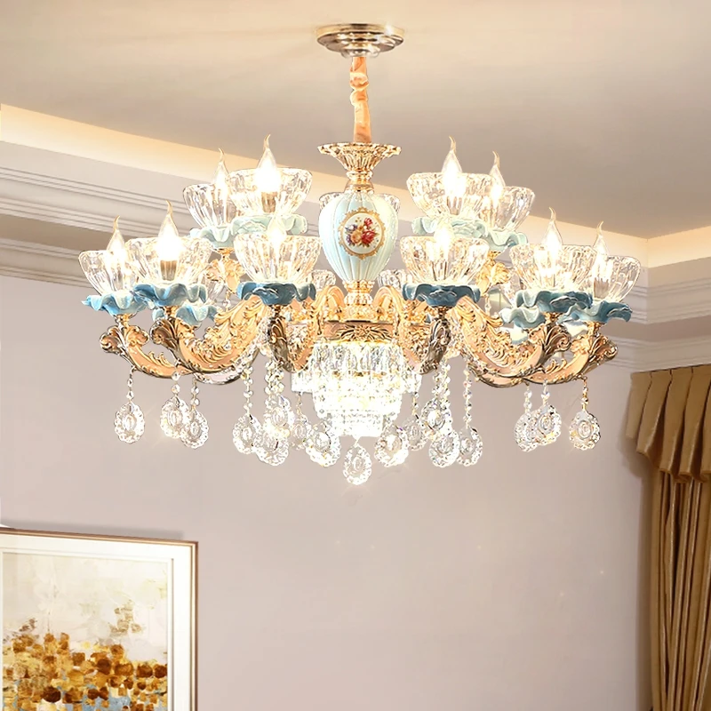 Modern Chandelier Ceramic Light Luxury Atmosphere Villa Living Room Headlights Home Staircase Lamps Glass Crystal For Chandelier
Modern Chandelier Ceramic Light Luxury Atmosphere Villa Living Room Headlights Home Staircase Lamps Glass Crystal For Chandelier
