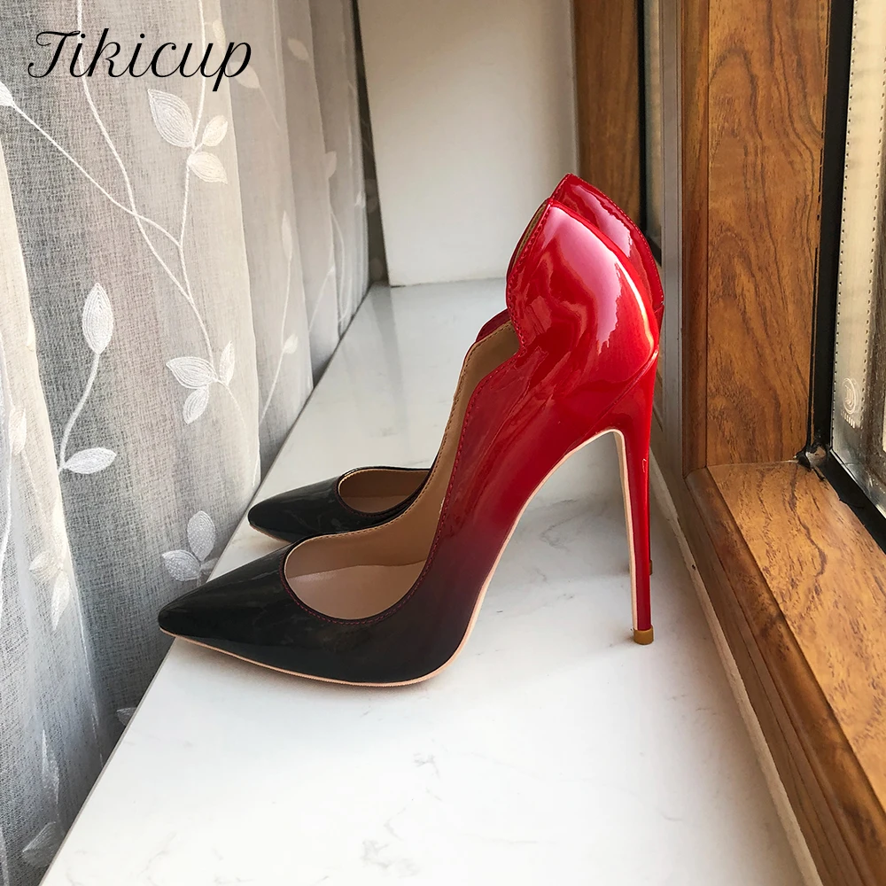 Tikicup Curl Cut Gradient Red Black Women Patent Pointy Toe High Heel Shoes Sexy Ladies Stiletto Pumps for Party Plus Size 33-45
Tikicup Curl Cut Gradient Red Black Women Patent Pointy Toe High Heel Shoes Sexy Ladies Stiletto Pumps for Party Plus Size 33-45