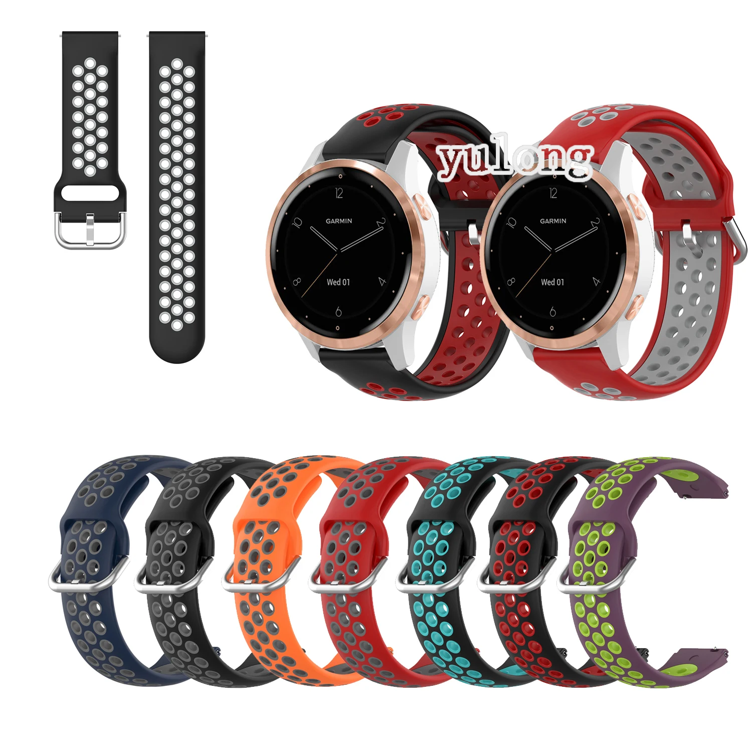 Ремешок для часов Garmin vivomove 3s 4s, силиконовый, дышащий, 18 мм
Ремешок для часов Garmin vivomove 3s 4s, силиконовый, дышащий, 18 мм