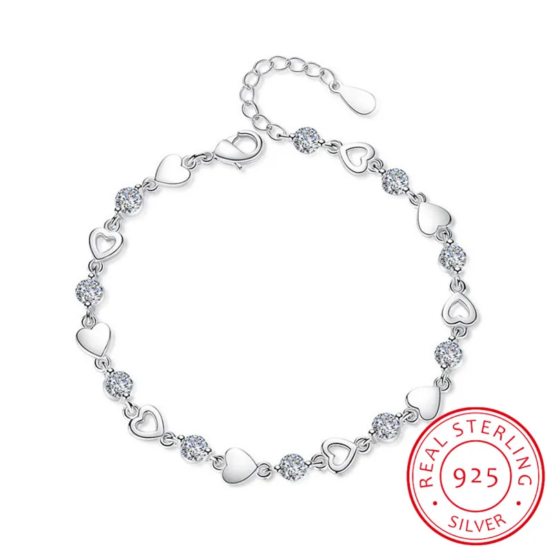 New Fashion 925 Sterling Silver Love Heart Zirconia Bracelets For Women Crystal Jewelry pulseira feminina
New Fashion 925 Sterling Silver Love Heart Zirconia Bracelets For Women Crystal Jewelry pulseira feminina