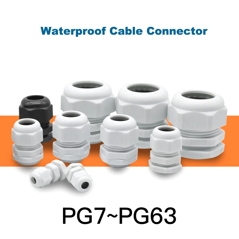 5Pcs Waterproof Cable Gland PG36/42/48/63 White Black Nylon Plastic Sealed Fixed Head 22-50mm IP68 Wire Connector
5Pcs Waterproof Cable Gland PG36/42/48/63 White Black Nylon Plastic Sealed Fixed Head 22-50mm IP68 Wire Connector