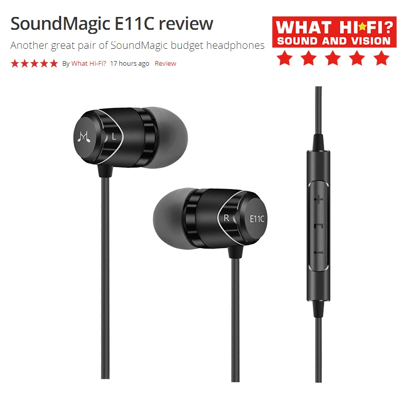 SoundMAGIC E11C In-Ear Isolating earphones with Microphone Universal Remote 3.5mm plug Compatible with Apple and Android
SoundMAGIC E11C In-Ear Isolating earphones with Microphone Universal Remote 3.5mm plug Compatible with Apple and Android