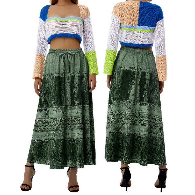 Women's Skirt, Retro Print High Waist Lace-Up Female Midi Skirt for Party Vacation
Women's Skirt, Retro Print High Waist Lace-Up Female Midi Skirt for Party Vacation