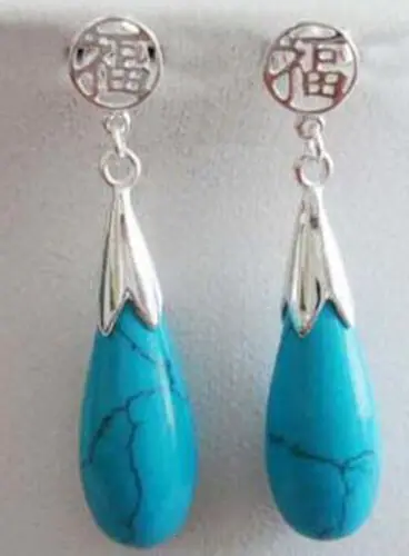 Fashion Turquoise Drop White Gold Plated Fortune Stud Dangle Women Girl Earrings
Fashion Turquoise Drop White Gold Plated Fortune Stud Dangle Women Girl Earrings