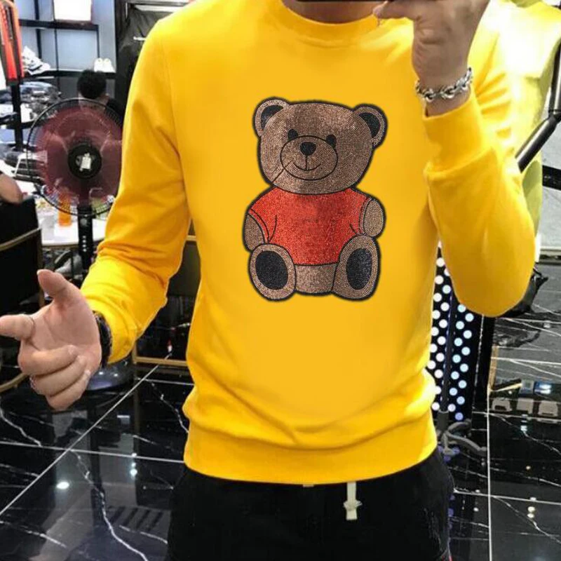 Hoodie Men Bear Cartoon Pattern Rhinestone Light Luxury Tide Brand Pullover Comfortable Hip Hop Male Streetwear Sweatshirts
Hoodie Men Bear Cartoon Pattern Rhinestone Light Luxury Tide Brand Pullover Comfortable Hip Hop Male Streetwear Sweatshirts