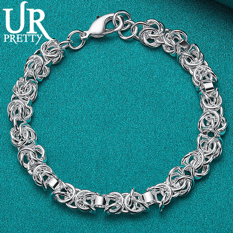 URPRETTY 925 Sterling Silver Multi-ring Chain Bracelet For Man Women Wedding Engagement Party Jewelry
URPRETTY 925 Sterling Silver Multi-ring Chain Bracelet For Man Women Wedding Engagement Party Jewelry