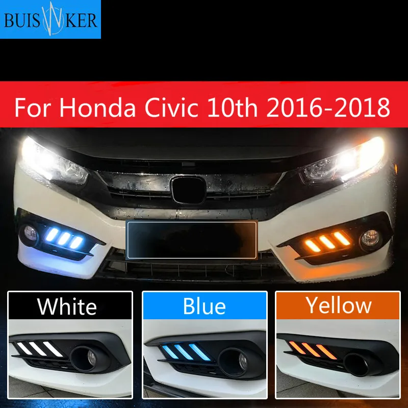 Car 1 Set LED DRL Daytime Running Light Daylight Yellow Turn Signal Lamp Styling For Honda Civic 10th 2016 2017 2018
Car 1 Set LED DRL Daytime Running Light Daylight Yellow Turn Signal Lamp Styling For Honda Civic 10th 2016 2017 2018