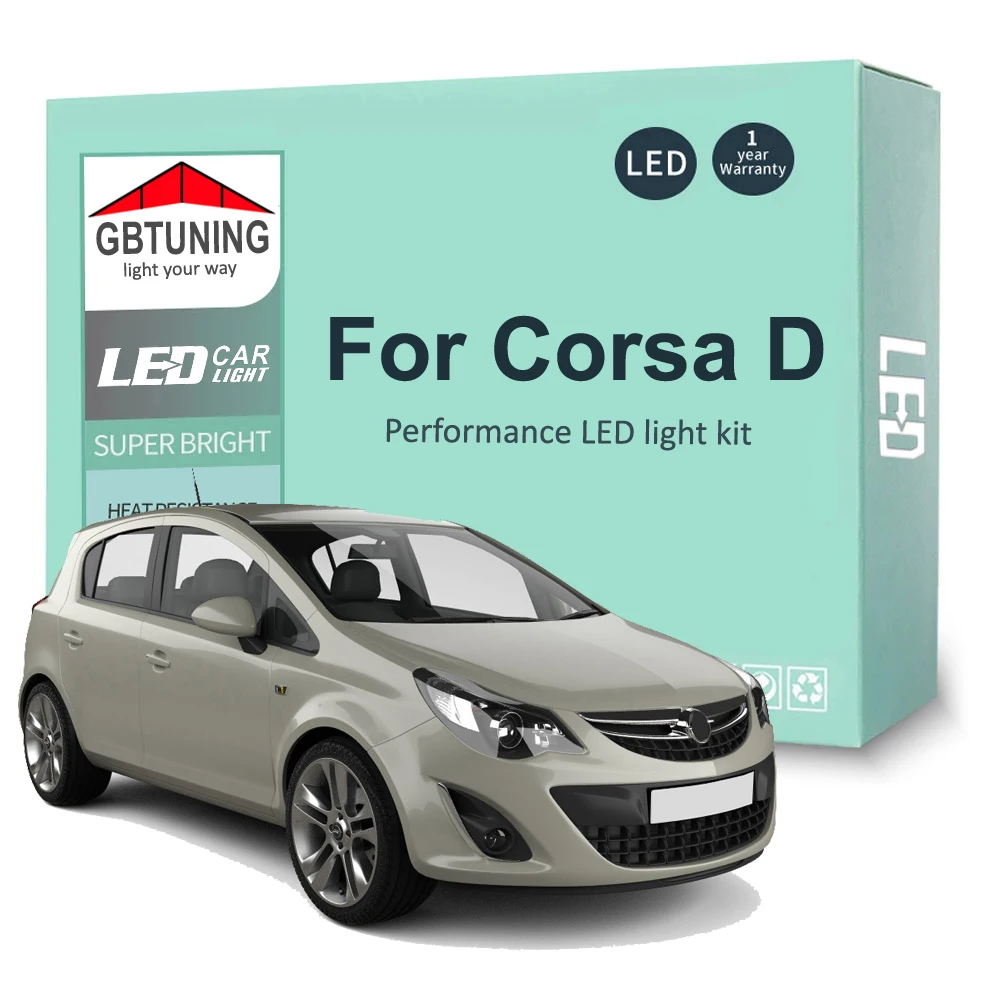Комплект светодиодных ламп для салона Vauxhall, Opel, Corsa, D, OPC, 2006-2010, 2011, 2012, 2013, 2014, 12 шт.
