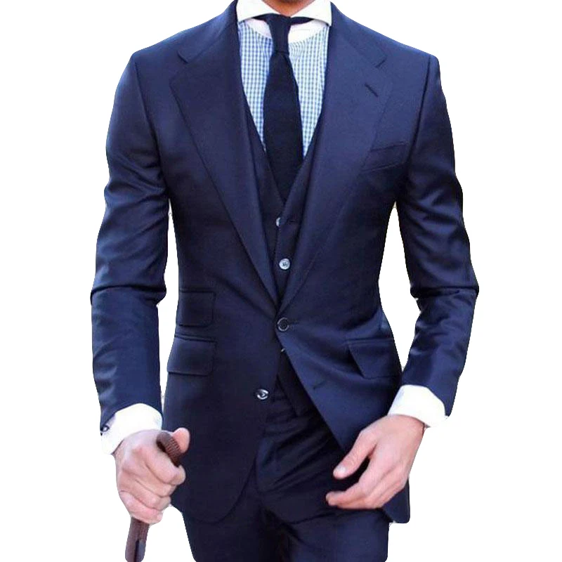 3 Pieces Wide Notched Lapel Custom Navy Blue Men Suits 2021 Business Slim Fit Groom Wear Tuxedo Blazer Best Man Costume Homme
3 Pieces Wide Notched Lapel Custom Navy Blue Men Suits 2021 Business Slim Fit Groom Wear Tuxedo Blazer Best Man Costume Homme