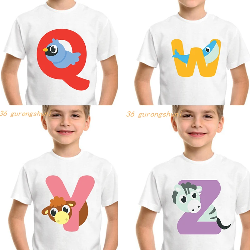 Animal Cartoon Kid Tshirt Girl Letters M N Q Y W Cartoon T Shirt L T R Z Girls Tops Children T-shirts Kids Clothes Boys T Shirts
Animal Cartoon Kid Tshirt Girl Letters M N Q Y W Cartoon T Shirt L T R Z Girls Tops Children T-shirts Kids Clothes Boys T Shirts