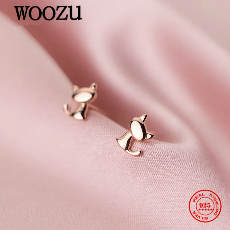 WOOZU Genuine 925 Sterling Silver Cute Pink Kitty Stud Earrings For Women Wedding French Sweet Animal Jewelry Gift Accessories
WOOZU Genuine 925 Sterling Silver Cute Pink Kitty Stud Earrings For Women Wedding French Sweet Animal Jewelry Gift Accessories