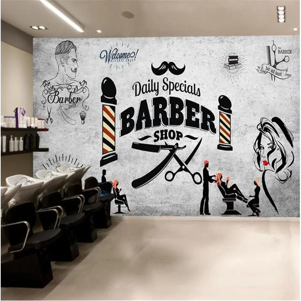 Milofi custom large mural wallpaper retro hair salon trend hair style beauty salon barber shop background wall
Milofi custom large mural wallpaper retro hair salon trend hair style beauty salon barber shop background wall