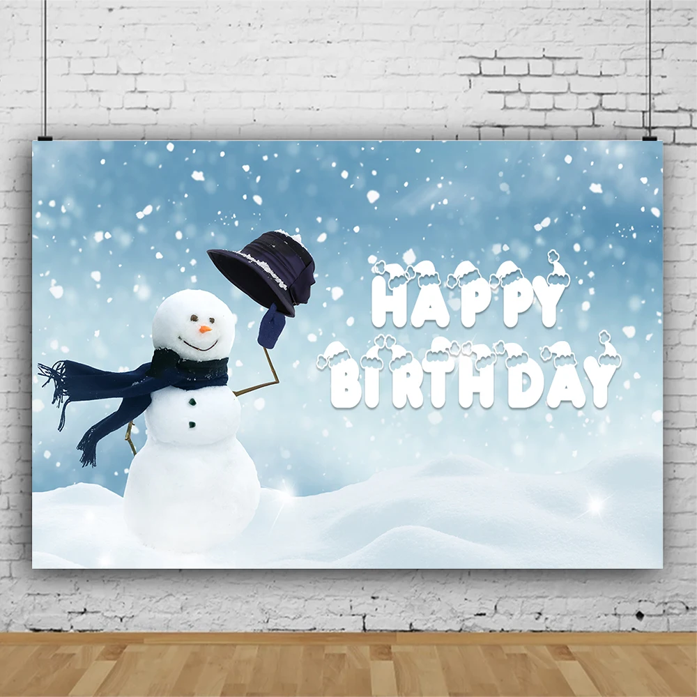 Mocsicka Winter Snowman Happy Birthday Backdrop for Photography Snow Bokeh Baby Birthday Party Photo Background Decoration Props
Mocsicka Winter Snowman Happy Birthday Backdrop for Photography Snow Bokeh Baby Birthday Party Photo Background Decoration Props