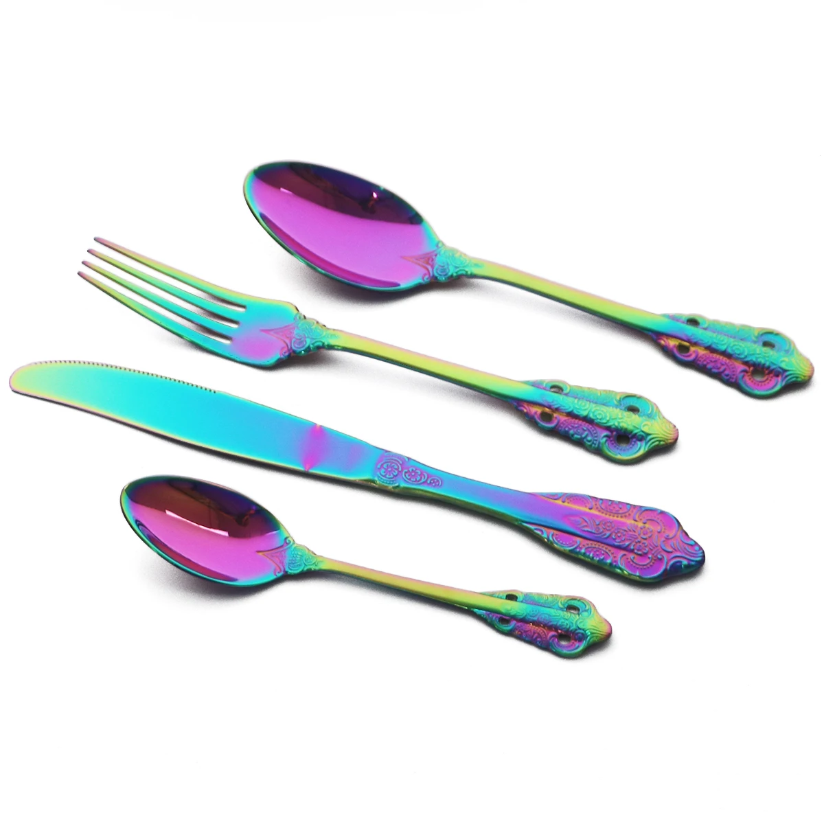 Western 24Pcs Colorful Cutlery Set 304 Stainless Steel Dinnerware Set Knives Fork Spoon Tableware Set Kitchen Party Flatware Set
Western 24Pcs Colorful Cutlery Set 304 Stainless Steel Dinnerware Set Knives Fork Spoon Tableware Set Kitchen Party Flatware Set