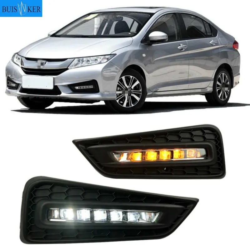 2PCS 12V DRL For Honda City 2015 2016 2017 With Yellow Color Turning Signal Lamp Day Light LED Daytime Running Light
2PCS 12V DRL For Honda City 2015 2016 2017 With Yellow Color Turning Signal Lamp Day Light LED Daytime Running Light