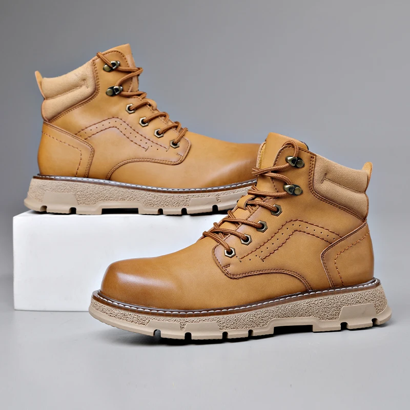 New Autumn Winter Real Leather Men Shoes Fashion British Tooling Ankle Boots Big Yellow Outdoor Work Desert High Quality Boots
New Autumn Winter Real Leather Men Shoes Fashion British Tooling Ankle Boots Big Yellow Outdoor Work Desert High Quality Boots