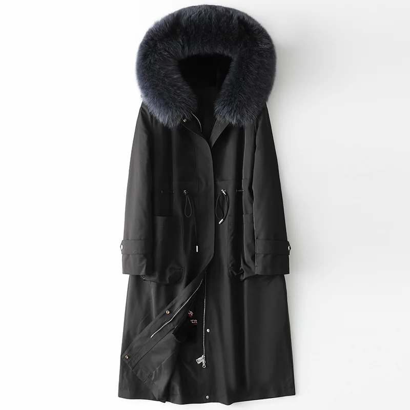 Winter Fashion Real Fox Fur parka Coats For Women over knee rabit lining Jacket black Natural Fur hooded overCoat Female luxury
Winter Fashion Real Fox Fur parka Coats For Women over knee rabit lining Jacket black Natural Fur hooded overCoat Female luxury