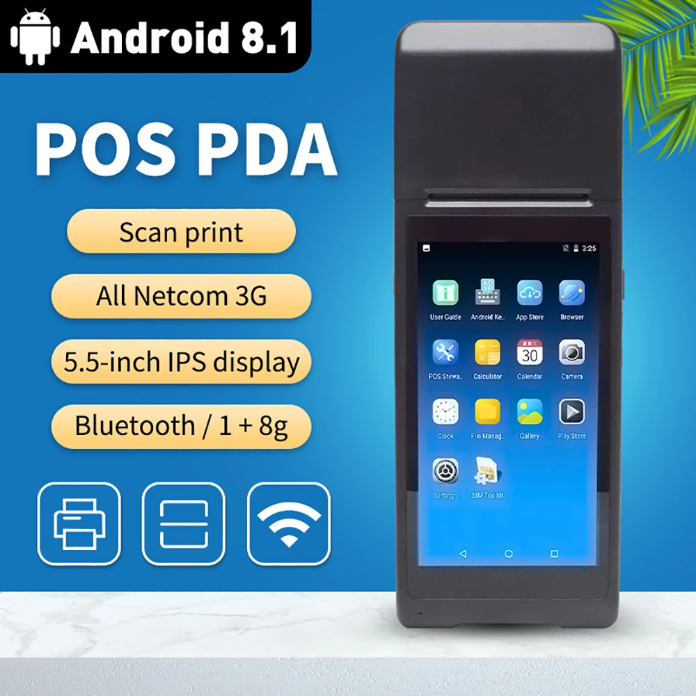 8.1 POS Terminal PDA Wireless Bluetooth& Wifi Android System with Thermal Built-in and Camera Scanner
8.1 POS Terminal PDA Wireless Bluetooth& Wifi Android System with Thermal Built-in and Camera Scanner