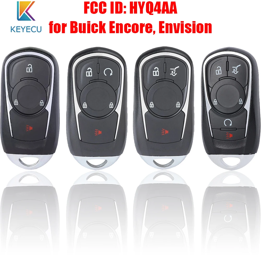 KEYECU Smart Promixity Remote Car Key With 3/4/5 Buttons 315MHz FOB for Buick Encore Envision 2017 2018 2019 2020 FCC: HYQ4AA
KEYECU Smart Promixity Remote Car Key With 3/4/5 Buttons 315MHz FOB for Buick Encore Envision 2017 2018 2019 2020 FCC: HYQ4AA