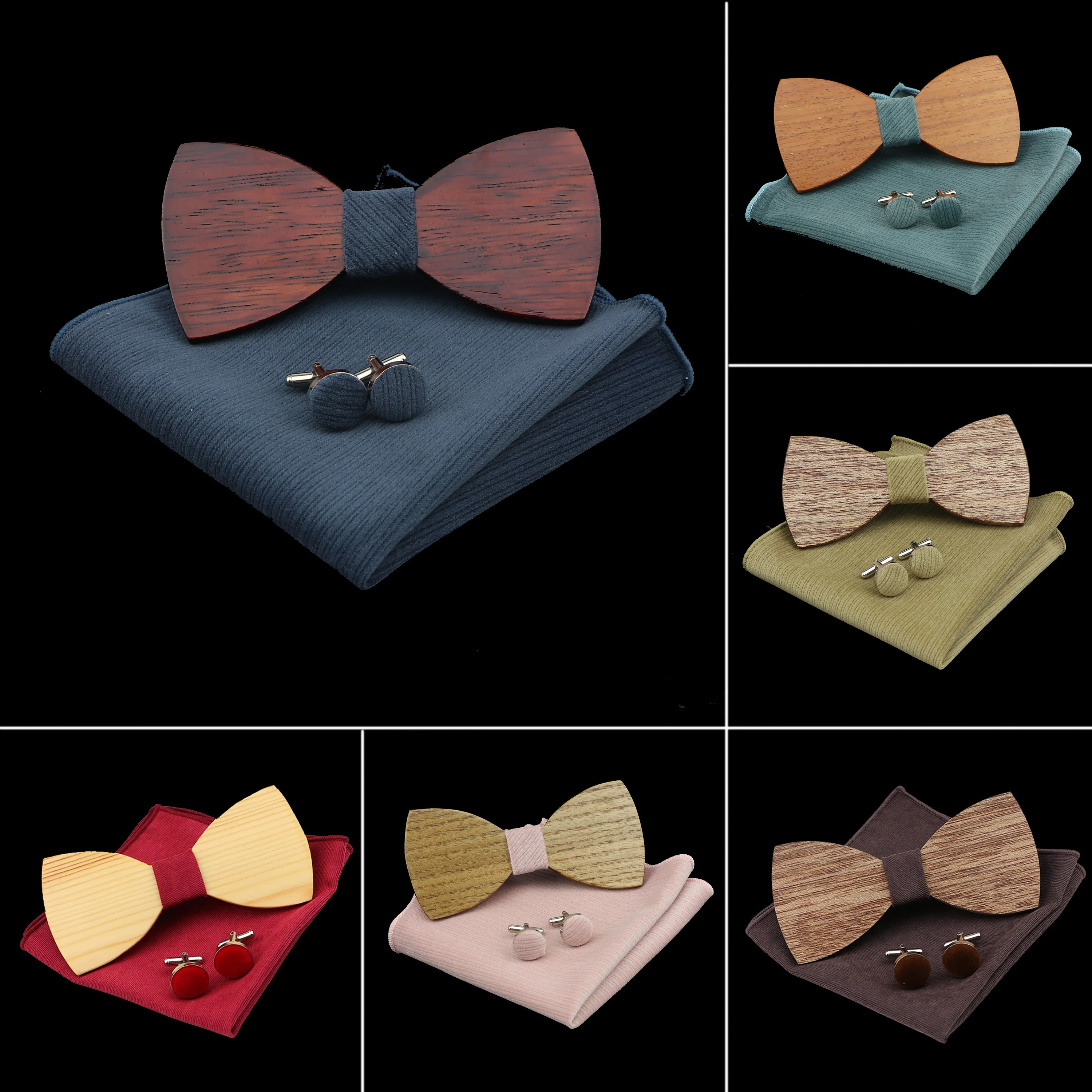 Classic Wooden Bowtie Handkerchief Cufflinks Set Men Super Soft Cotton Downy Suede Butterfly Party Wedding Novelty Ties Gift
Classic Wooden Bowtie Handkerchief Cufflinks Set Men Super Soft Cotton Downy Suede Butterfly Party Wedding Novelty Ties Gift