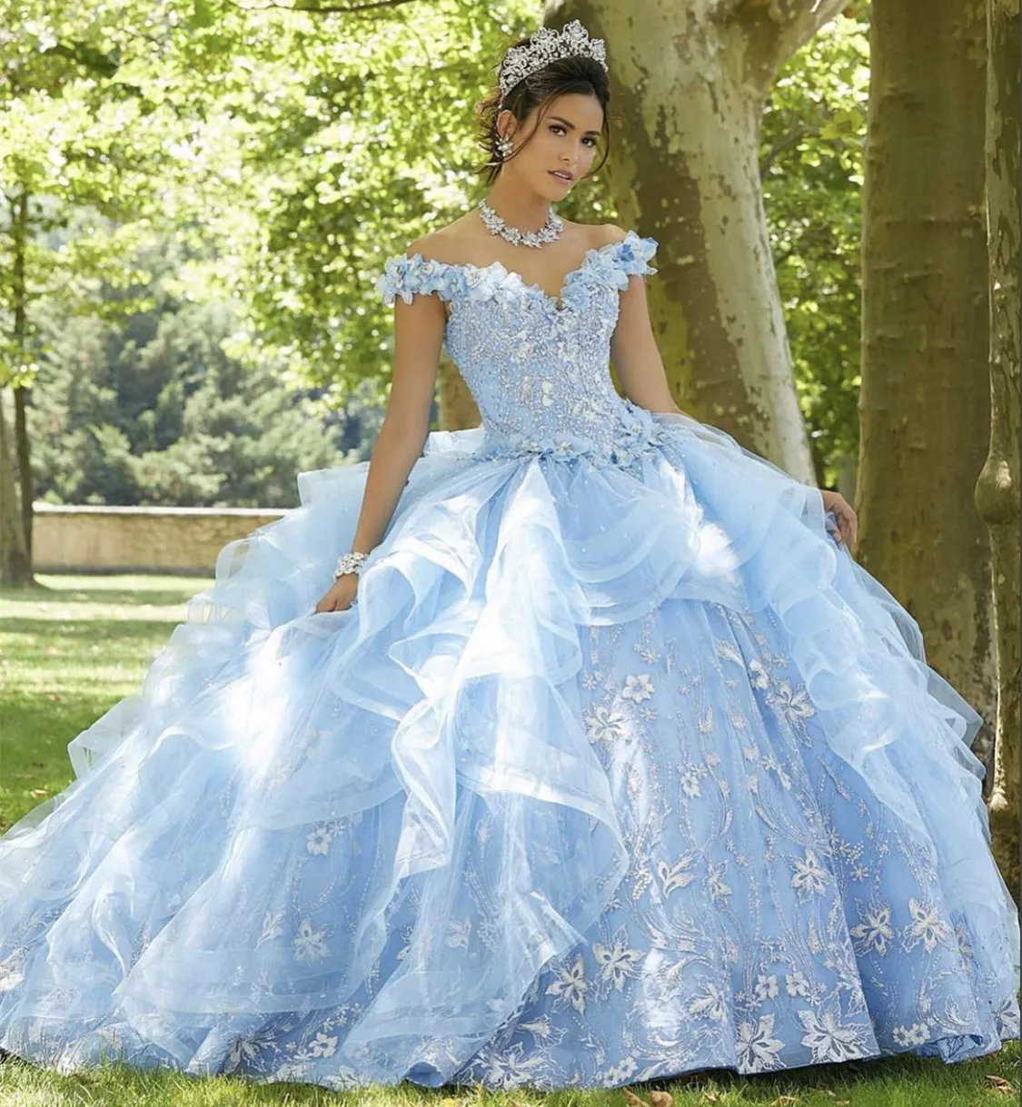 Sky Blue Quinceanera Dresses Ball Gown Puffy Tulle Appliques Beaded Crystal Lace Sweet 16 Princess Party QU01
Sky Blue Quinceanera Dresses Ball Gown Puffy Tulle Appliques Beaded Crystal Lace Sweet 16 Princess Party QU01