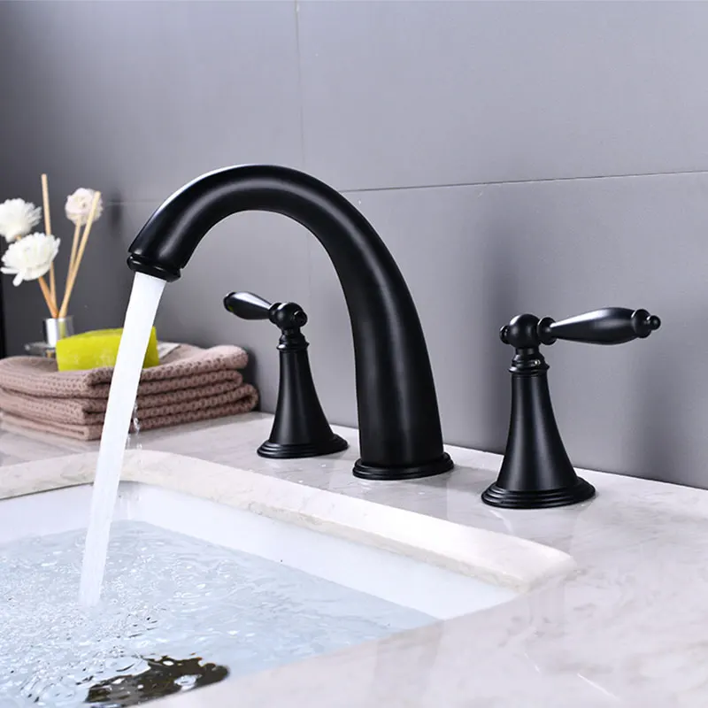 For Bathroom Basin Black/Silver Copper Hot And Cold Water Basin Faucet Double-handle Three-hole Split Three-piece Bathtub Tap
For Bathroom Basin Black/Silver Copper Hot And Cold Water Basin Faucet Double-handle Three-hole Split Three-piece Bathtub Tap
