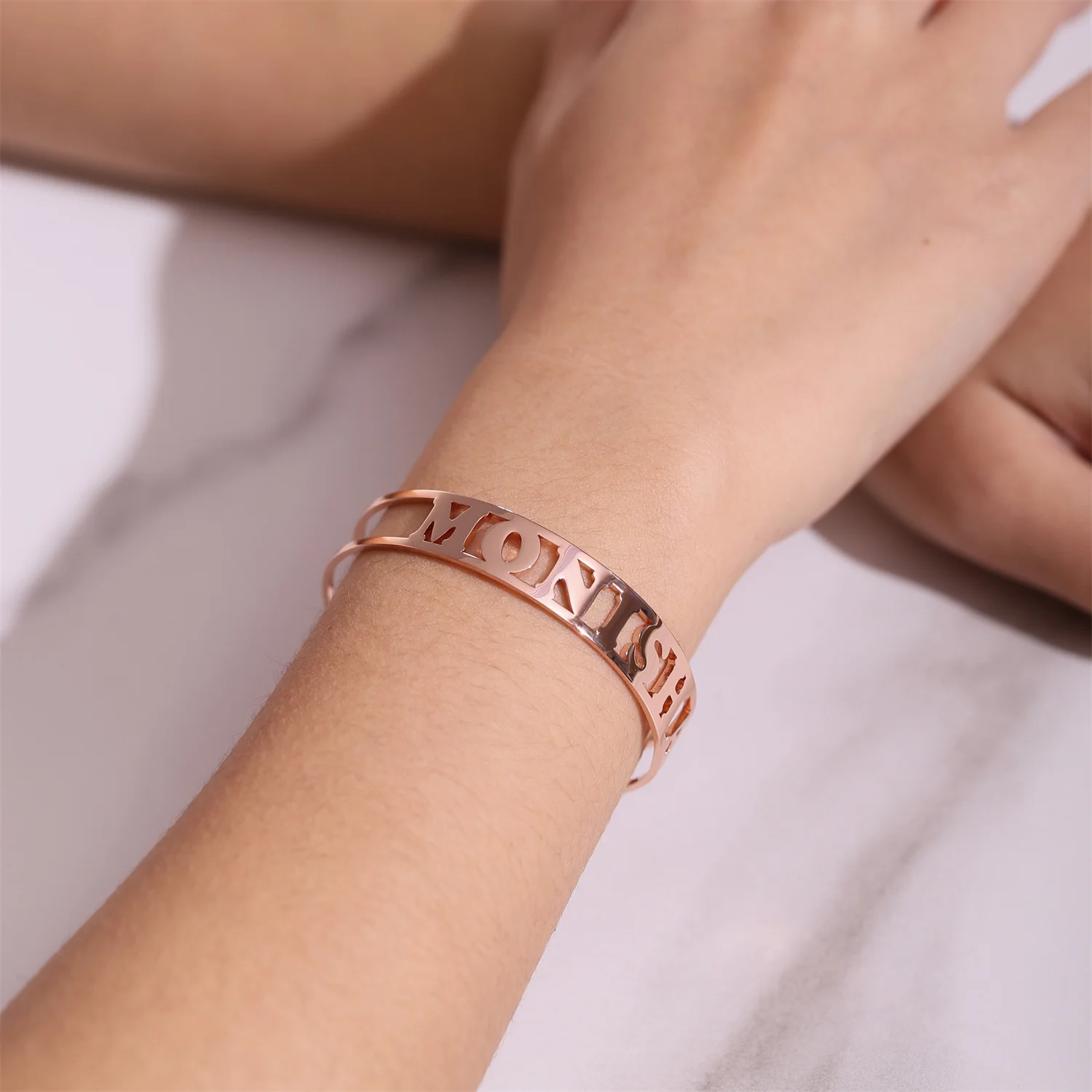 Personalized Cuff Bracelet Custom Adjustable Name Bracelets Letter Bangle Stainless Steel Jewelry For Women Valentine's Day Gift
Personalized Cuff Bracelet Custom Adjustable Name Bracelets Letter Bangle Stainless Steel Jewelry For Women Valentine's Day Gift