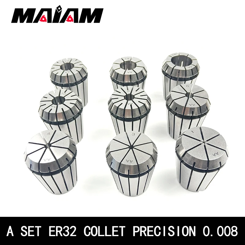 27pcs/set er32 collet set 0.008 er32 chuck set 1-20mm 3.175mm 1/2 1/8 ER collet for CNC Tool and tool holder spring collet chuck
27pcs/set er32 collet set 0.008 er32 chuck set 1-20mm 3.175mm 1/2 1/8 ER collet for CNC Tool and tool holder spring collet chuck