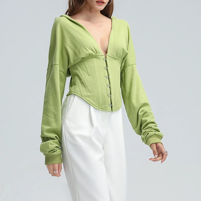 Women Lace Up Corset Hoodie Spring Autumn High Waist Tunic Hooded Sweatshirt Tracksuit High Street 2021
Women Lace Up Corset Hoodie Spring Autumn High Waist Tunic Hooded Sweatshirt Tracksuit High Street 2021