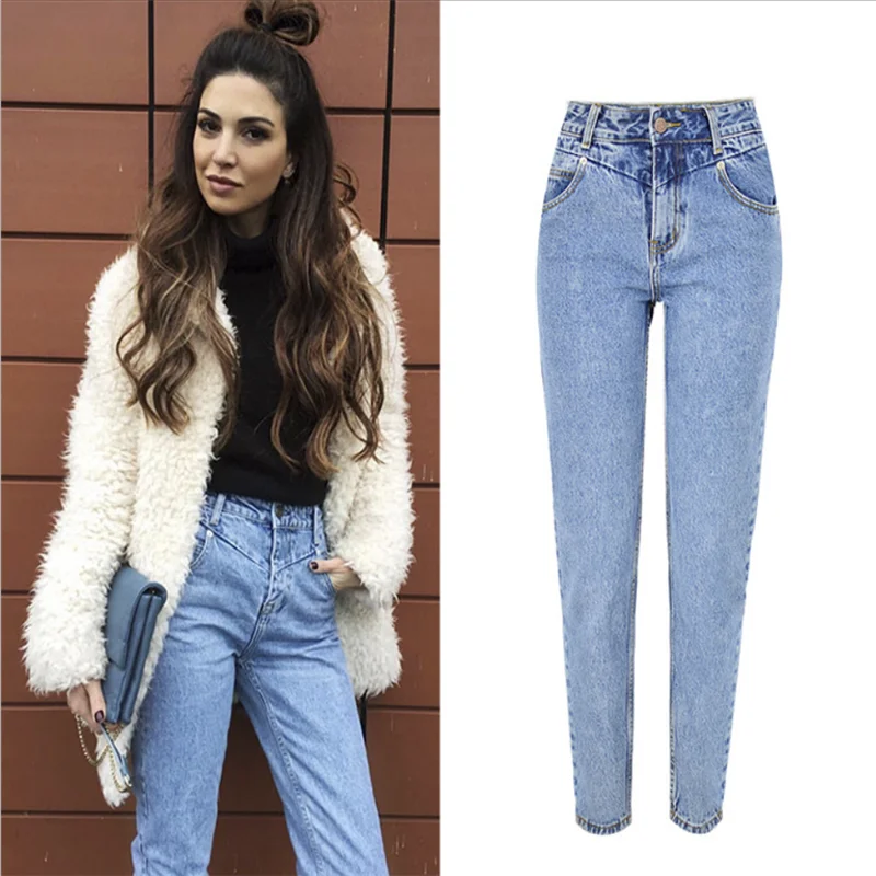 New Fashion High Waist Boyfriend Jeans Woman Casual Straight Jean For Women Denim Trousers Light Blue
New Fashion High Waist Boyfriend Jeans Woman Casual Straight Jean For Women Denim Trousers Light Blue