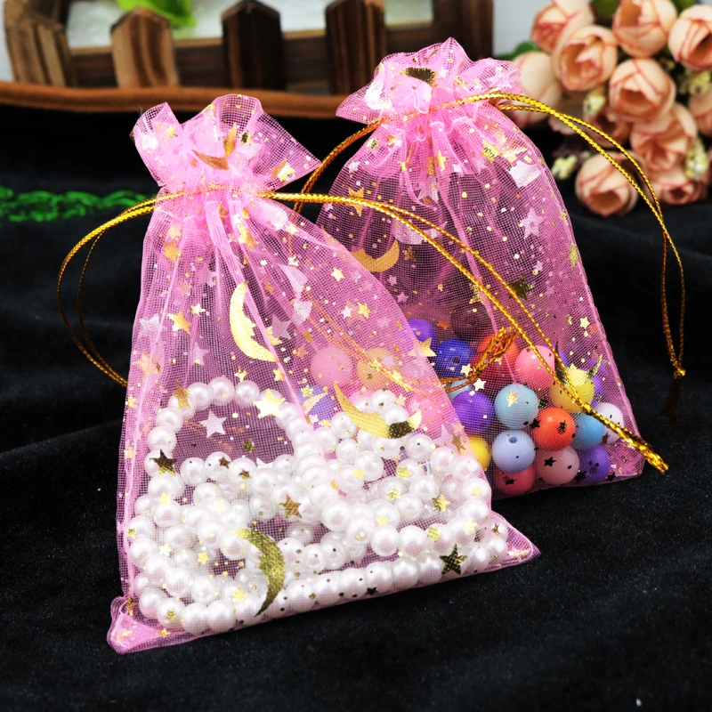 50Pcs High Quality Fashion Pink Star Moon Organza 9*12cm Nice Jewelry Packaging Bags Wedding Christmas Gift Display Pouches
50Pcs High Quality Fashion Pink Star Moon Organza 9*12cm Nice Jewelry Packaging Bags Wedding Christmas Gift Display Pouches
