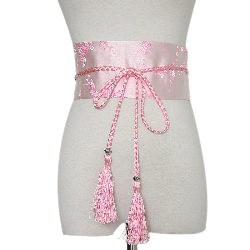 6 Color Kimono Belt Japanese Retro National Style Cherry Blossom Embroidery Solid Color Satin Soft Womens Maxi Tassel Girdle
6 Color Kimono Belt Japanese Retro National Style Cherry Blossom Embroidery Solid Color Satin Soft Womens Maxi Tassel Girdle