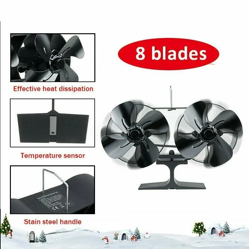 8 Blade Black Fireplace fan Heat Powered Stove Fan Log Wood Burner Eco Fan Quiet Home Fireplace Fan Efficient Heat Distribution
8 Blade Black Fireplace fan Heat Powered Stove Fan Log Wood Burner Eco Fan Quiet Home Fireplace Fan Efficient Heat Distribution