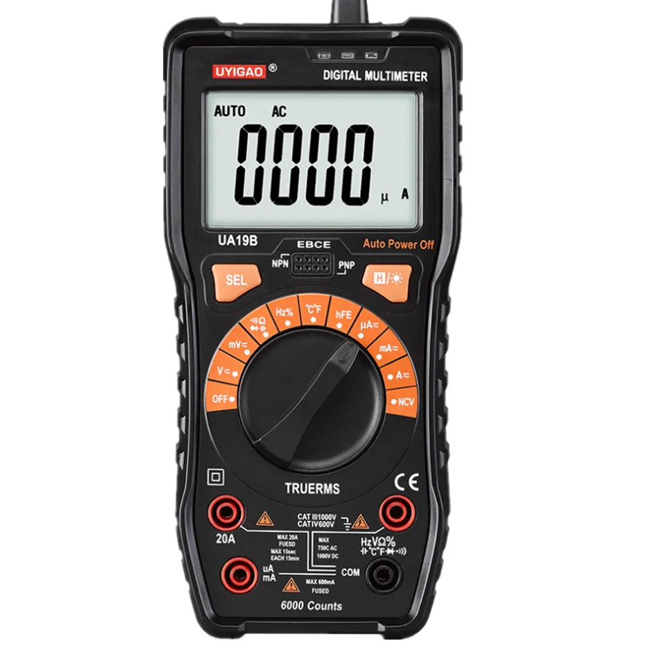 UA19B Digital Display Multimeter Handheld Digital Anti-burn Electric Voltmeter Ammeter Ohm Auto Power Off
UA19B Digital Display Multimeter Handheld Digital Anti-burn Electric Voltmeter Ammeter Ohm Auto Power Off