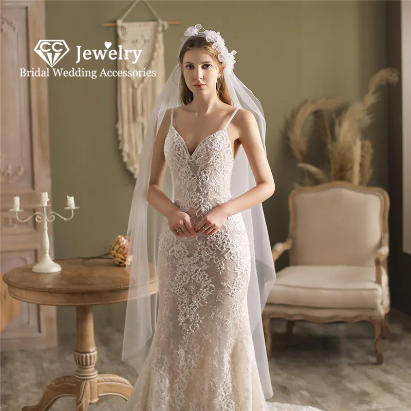 CC Wedding Veil Women Accessories Bridal Headdress Engagement Jewelry Organza Flower Romantic Hair Veils Tulle High Quality V814
CC Wedding Veil Women Accessories Bridal Headdress Engagement Jewelry Organza Flower Romantic Hair Veils Tulle High Quality V814