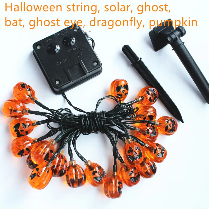 Led halloween outdoor decorative string solar energy ghost bat ghost eye Skull pumpkin solar light string garden lantern spot
Led halloween outdoor decorative string solar energy ghost bat ghost eye Skull pumpkin solar light string garden lantern spot