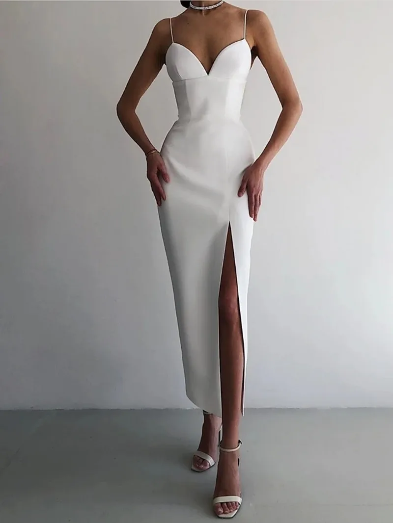 Sexy White Split Evening Party Dresses 2024 V Neck Straps Ankle Length Formal Prom Gowns Robe De Soiree Vestido De Fiesta
Sexy White Split Evening Party Dresses 2024 V Neck Straps Ankle Length Formal Prom Gowns Robe De Soiree Vestido De Fiesta