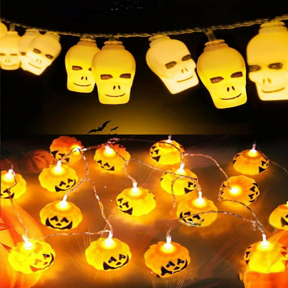 2M 20 LEDs Halloween Pumpkin Ghost Skull LED String Lights Festival Bar Home Party Decoration Halloween Ornament Lamp Warm White
2M 20 LEDs Halloween Pumpkin Ghost Skull LED String Lights Festival Bar Home Party Decoration Halloween Ornament Lamp Warm White