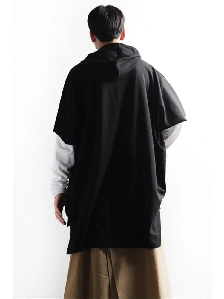 Футболка мужская с коротким рукавом, капюшон, темный модный тренд, необычный дизайн, большие размеры, лето 
Футболка мужская с коротким рукавом, капюшон, темный модный тренд, необычный дизайн, большие размеры, лето