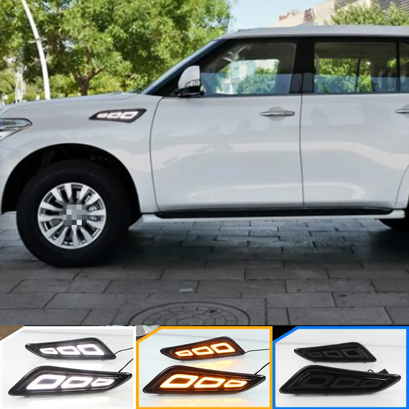 For Nissan Patrol 2014-2019 LED Side Fender Lights Daytime Running Lights With Yellow Turn Signal Lamp Waterproof
For Nissan Patrol 2014-2019 LED Side Fender Lights Daytime Running Lights With Yellow Turn Signal Lamp Waterproof