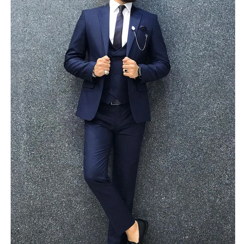 Navy Blue Slim Fit Mens Suits 3 Piece Wedding Costume Suits For Men Groom Formal Tuxedos Groomsman Wedding Party Tuxedo Blazer
Navy Blue Slim Fit Mens Suits 3 Piece Wedding Costume Suits For Men Groom Formal Tuxedos Groomsman Wedding Party Tuxedo Blazer