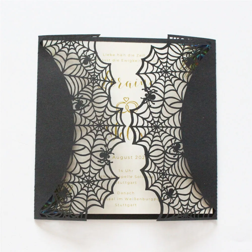 Black Spider Laser Cut Invitation Card Birthday Dance Party Save The Day Decorations 50pcs
Black Spider Laser Cut Invitation Card Birthday Dance Party Save The Day Decorations 50pcs