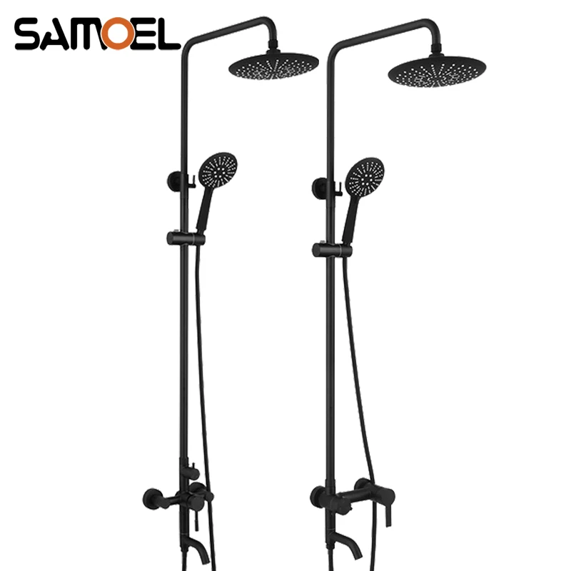 Wall-Mounted Economic Matte Black Stainless Steel Shower Faucet Set Shower Mixing Valve with 8 inch Showerhead ST345
Wall-Mounted Economic Matte Black Stainless Steel Shower Faucet Set Shower Mixing Valve with 8 inch Showerhead ST345